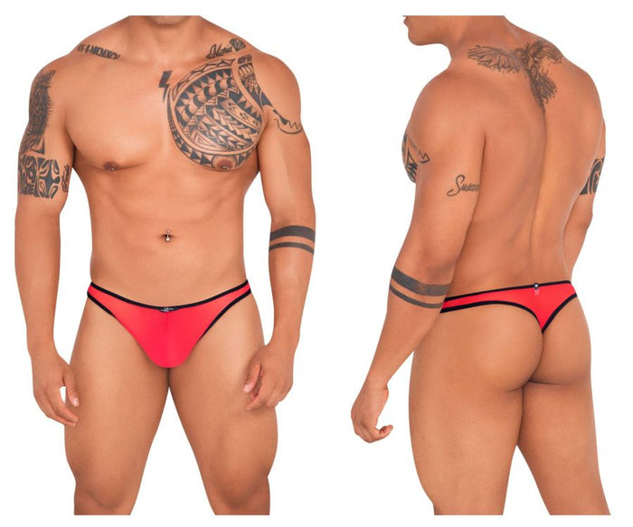 Clever Moda Xtremen 91126 Mesh Thongs Color Red