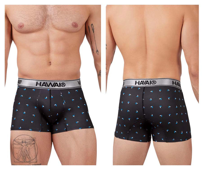 Clever Moda HAWAIR 42470 Printed Microfiber Trunks Color Black