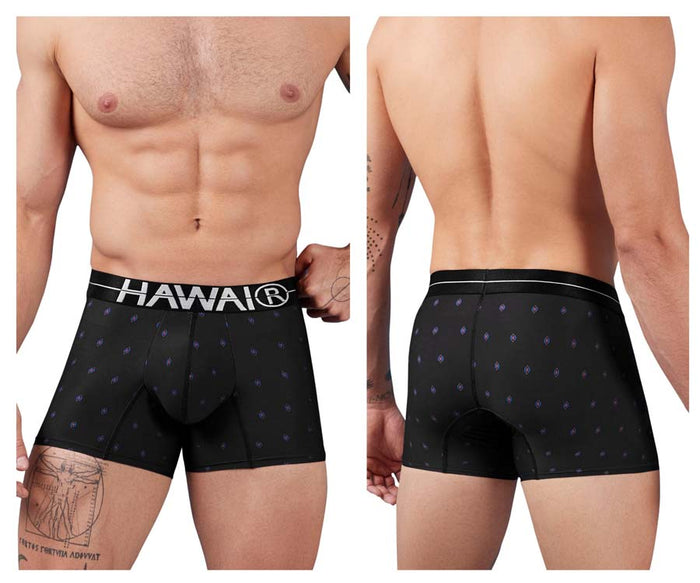 Clever Moda HAWAIR 42520 Printed Microfiber Trunks Color Black
