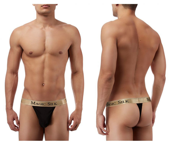 Clever Moda Magic Silk 4586 Silk Knit Micro Thong Color Black