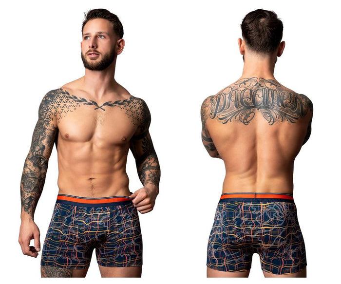 clever moda Male Power 160-299 Soo Cumfy Boxer Brief Color Navy-Orange