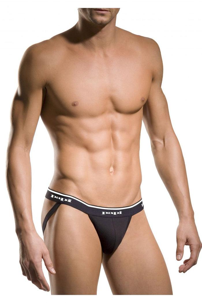 Clever Moda Papi 705910-999 3PK 1X1 Rib Jockstrap Color Black-Red-Turquoise