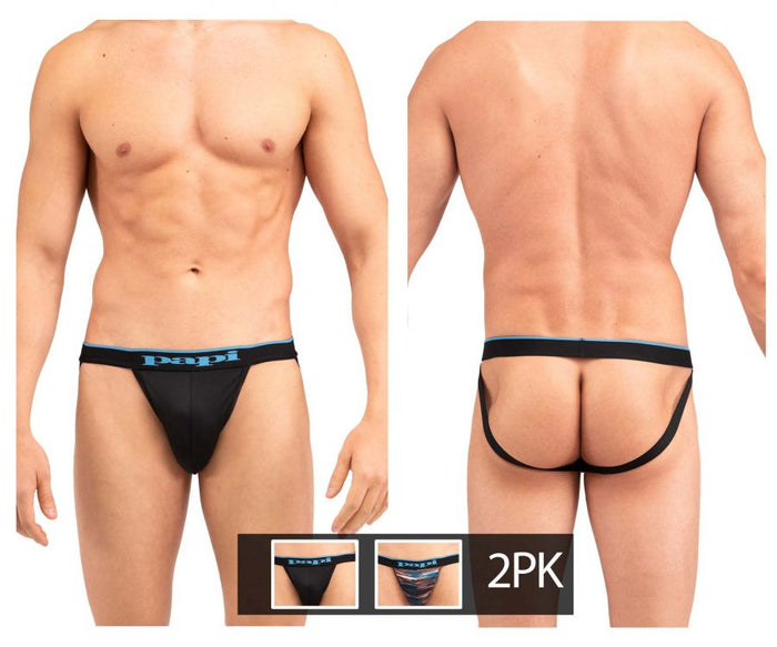 clever moda Papi UMPA006 2PK Jockstrap Color Black-Blue