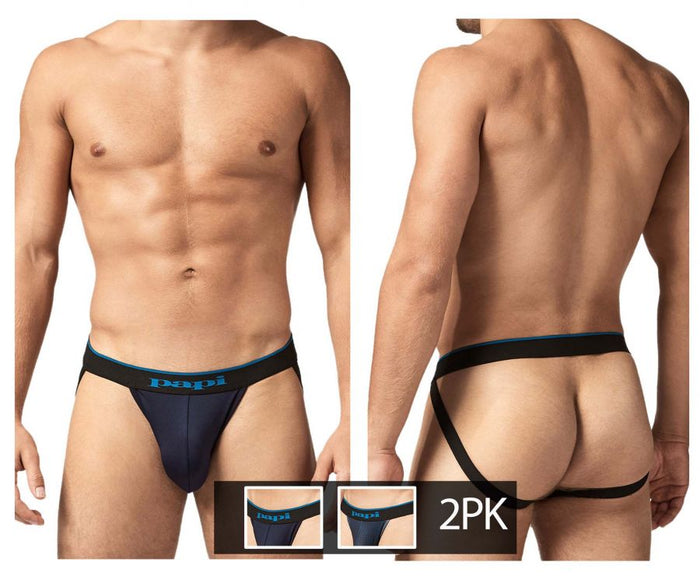 Clever Moda Papi UMPA049 2PK Microflex Jockstrap Color Teal-Leopard