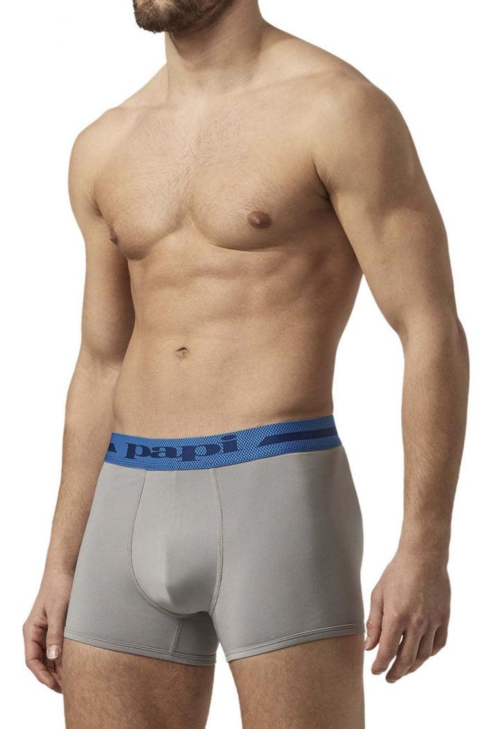 Clever Moda Papi UMPA080 2PK Microflex Brazilian Trunks Color Alloy-Black
