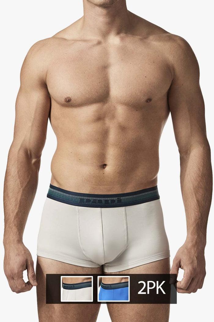Clever Moda Papi UMPA107 2PK Microflex Performance Trunks Color Gray-Blue