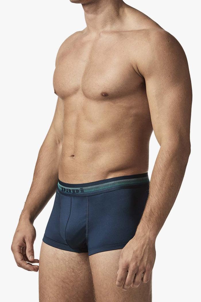 Clever Moda Papi UMPA107 2PK Microflex Performance Trunks Color Blue-Printed