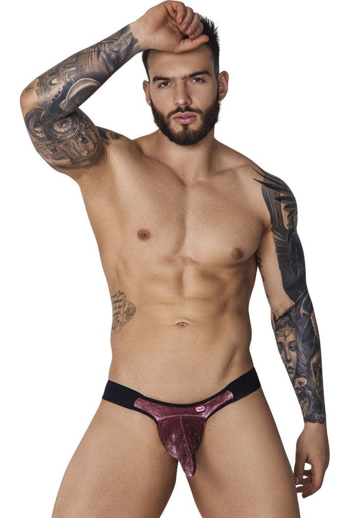 Clever Moda Pikante PIK 1098 Clandestine Velvet Bikini Color Pink