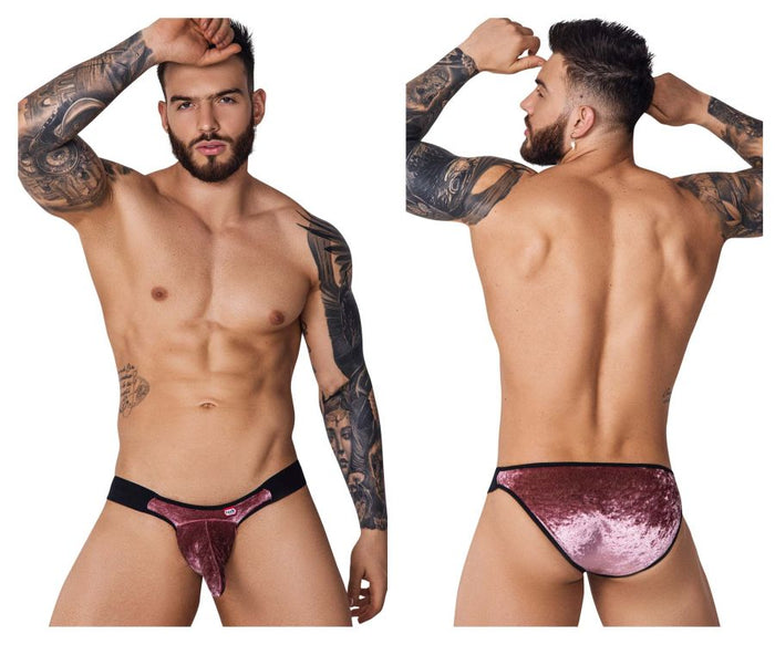 clever moda Pikante PIK 1098 Clandestine Velvet Bikini Color Pink