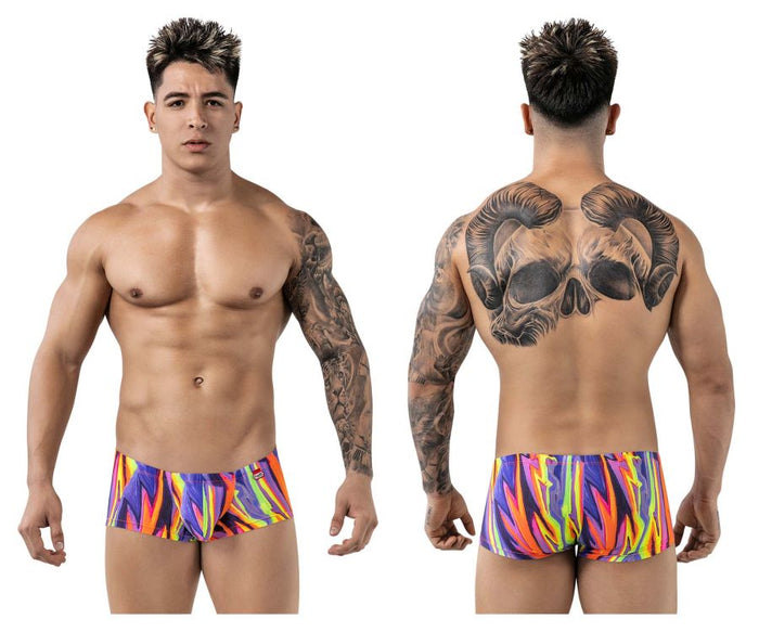clever moda Pikante PIK 1828 Abstract Trunks Color Purple