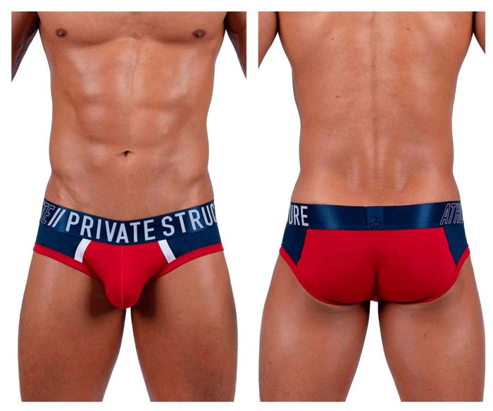 Clever Moda Private Structure BAUT4388 Athlete Mini Briefs Color Red Falcon