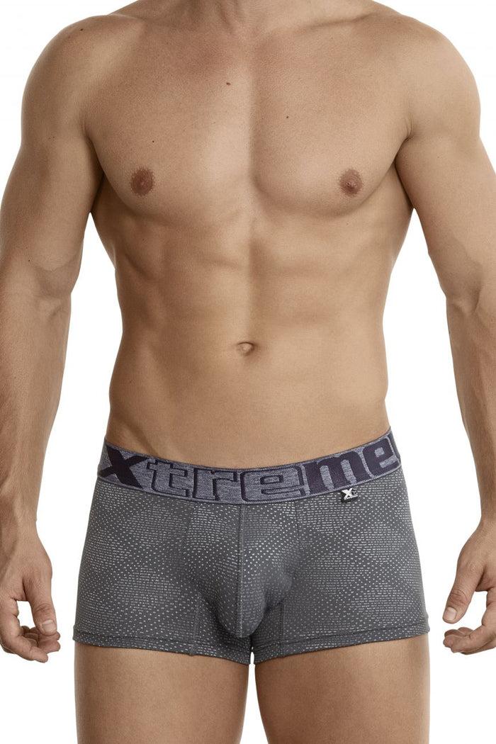 Clever Moda Xtremen 54446C Jacquard Stripes Boxer Briefs Color Gray