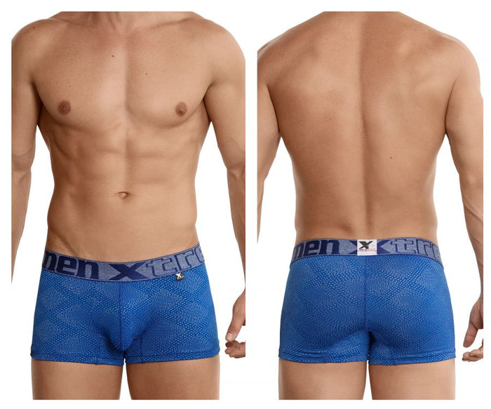 clever moda Xtremen 54446C Jacquard Stripes Boxer Briefs Color Blue