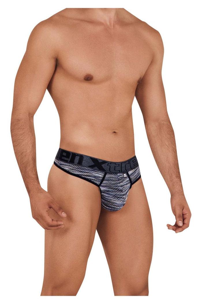 Clever Moda Xtremen 91100X Microfiber Mesh Thongs Color Black